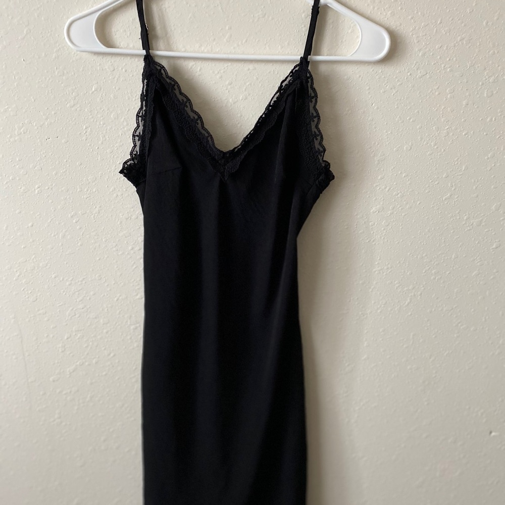 Satin lace detail dress